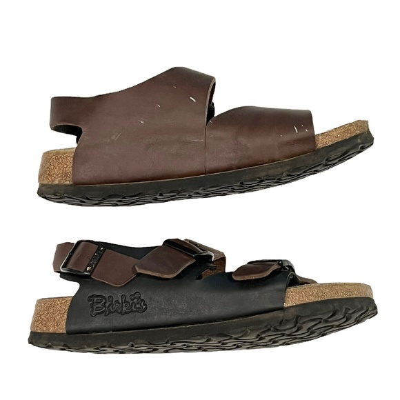 Birki’s Birkenstock Milano Birko-Flor Brown Black Two Tone Slingback 5 N 36 - Picture 4 of 9